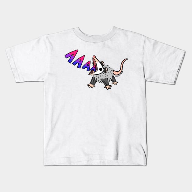 screams in bi Kids T-Shirt by Possum Mood